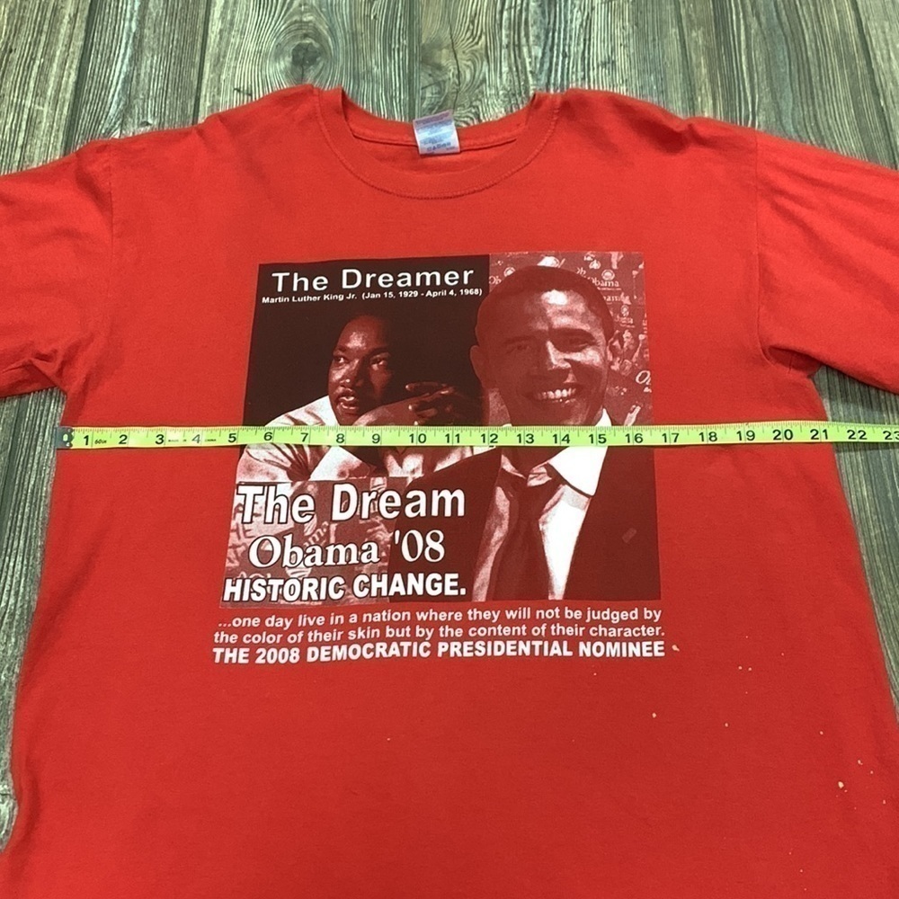 Martin Luther King Jr. & Obama 2008 Presidential Elect Democrat Red Tee - Picture 4 of 9